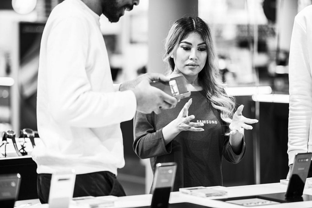 Samenwerken met Samsung collega in de Media Markt